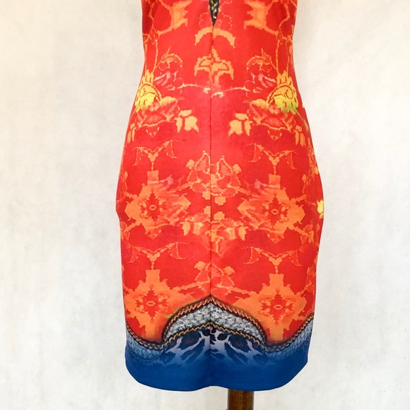 Venus Bright Pattern Embellished Scuba Knit Dress - Picture 3 of 8